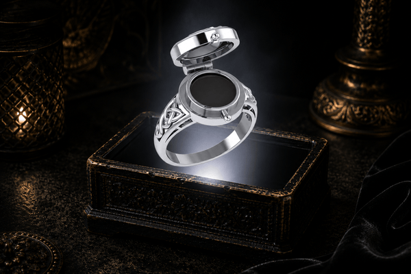 Poison Ring with Celtic Knotwork in Sterling Silver | Avadore