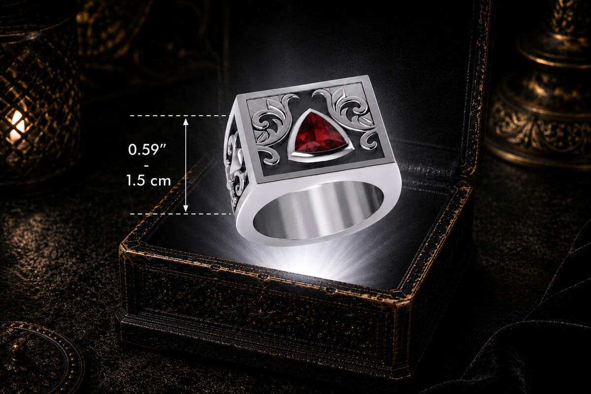Resilient Fleur de Lis Sterling Silver Recovery Shield Square Ring