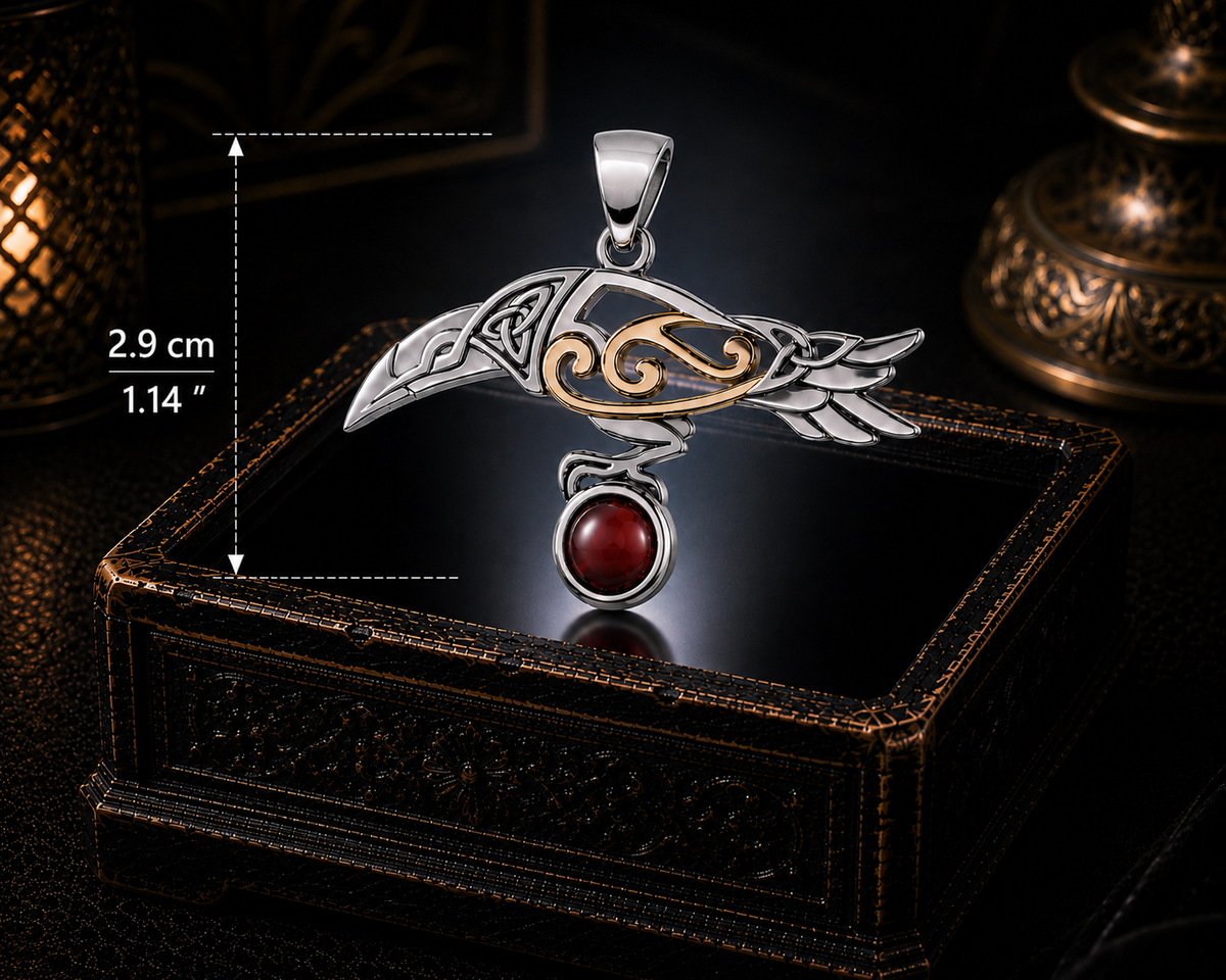 Cosmic Raven Sterling Silver & 14K Gold Accent Pendant