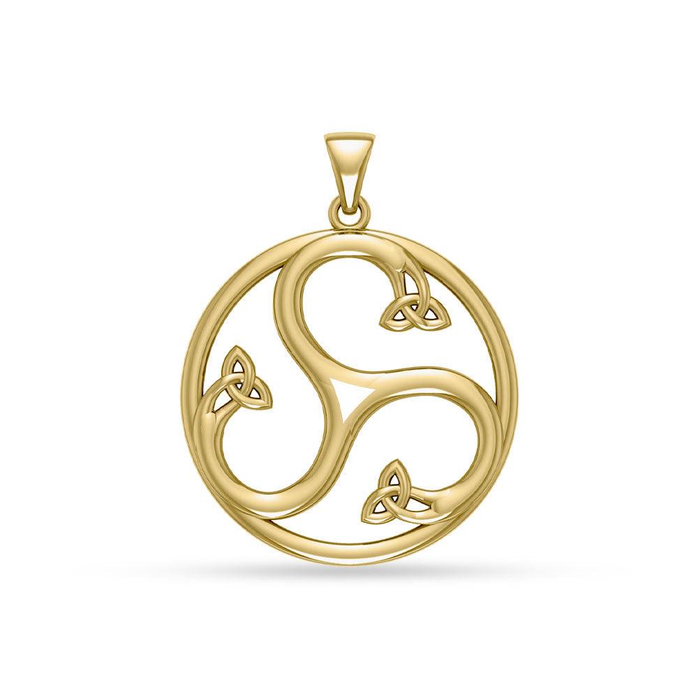 The Golden Triskelion of Eternal Motion in 14K Solid Gold