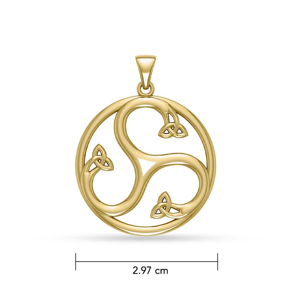 The Golden Triskelion of Eternal Motion in 14K Solid Gold