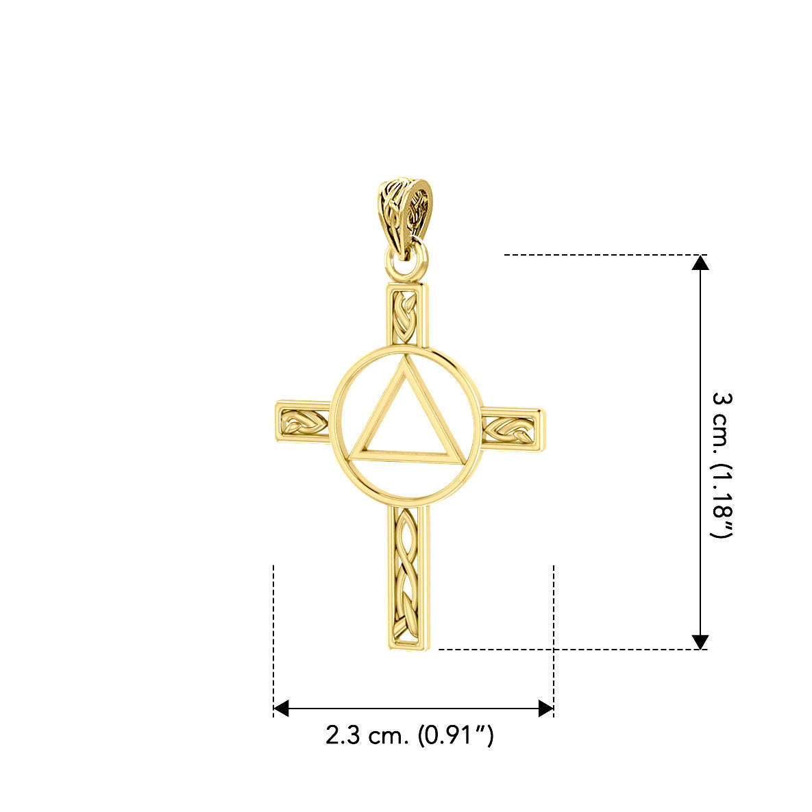 Recovery Cross of Strength & Balance - 14k or 18k Solid Gold