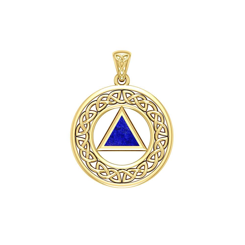 Recovery Medallion with Sacred Triangle in 14K Yellow Gold
