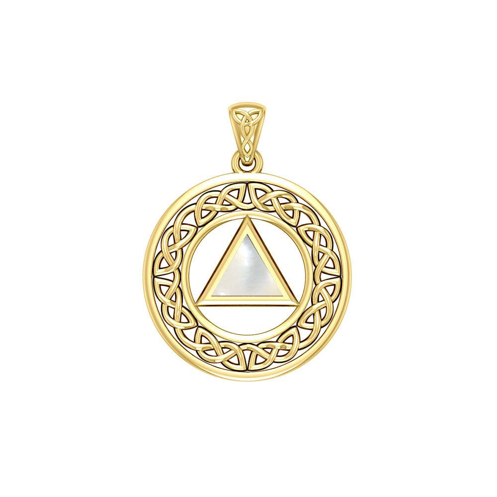 Recovery Medallion with Sacred Triangle in 14K Yellow Gold
