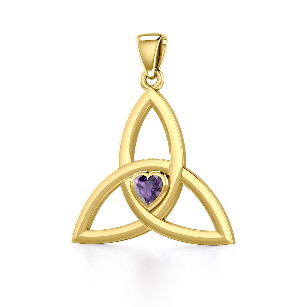 The Triquetra Heart of Eternal Unity in 14K Yellow Gold