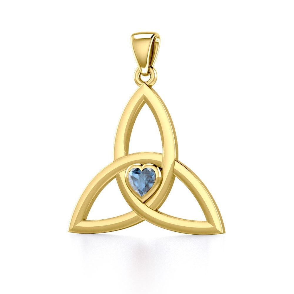 The Triquetra Heart of Eternal Unity in 14K Yellow Gold