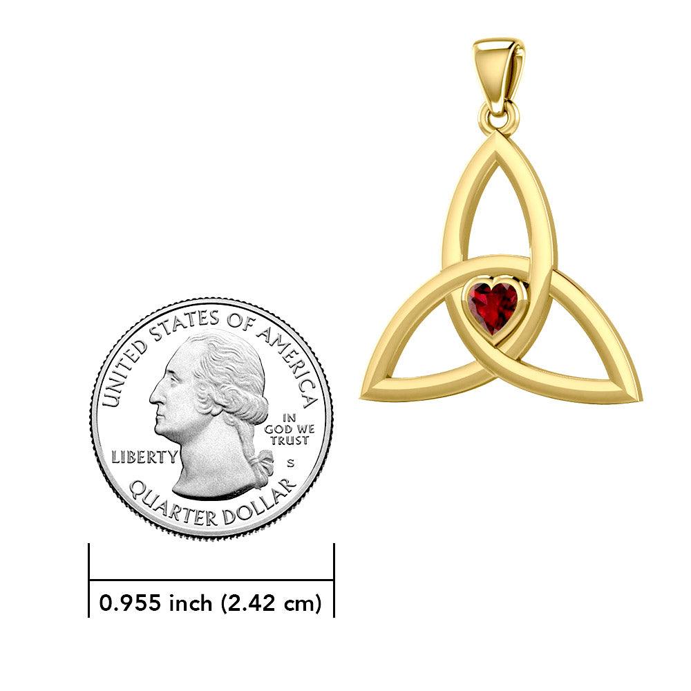The Triquetra Heart of Eternal Unity in 14K Yellow Gold