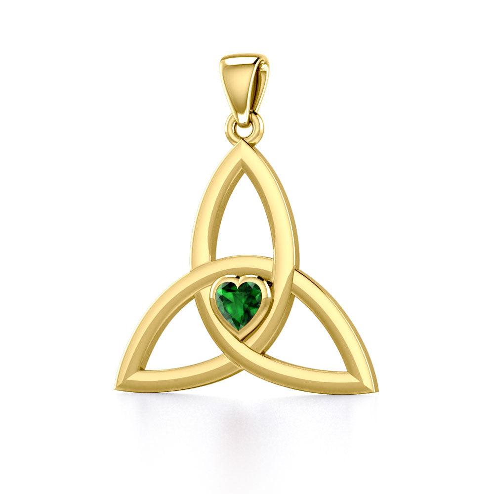 The Triquetra Heart of Eternal Unity in 14K Yellow Gold