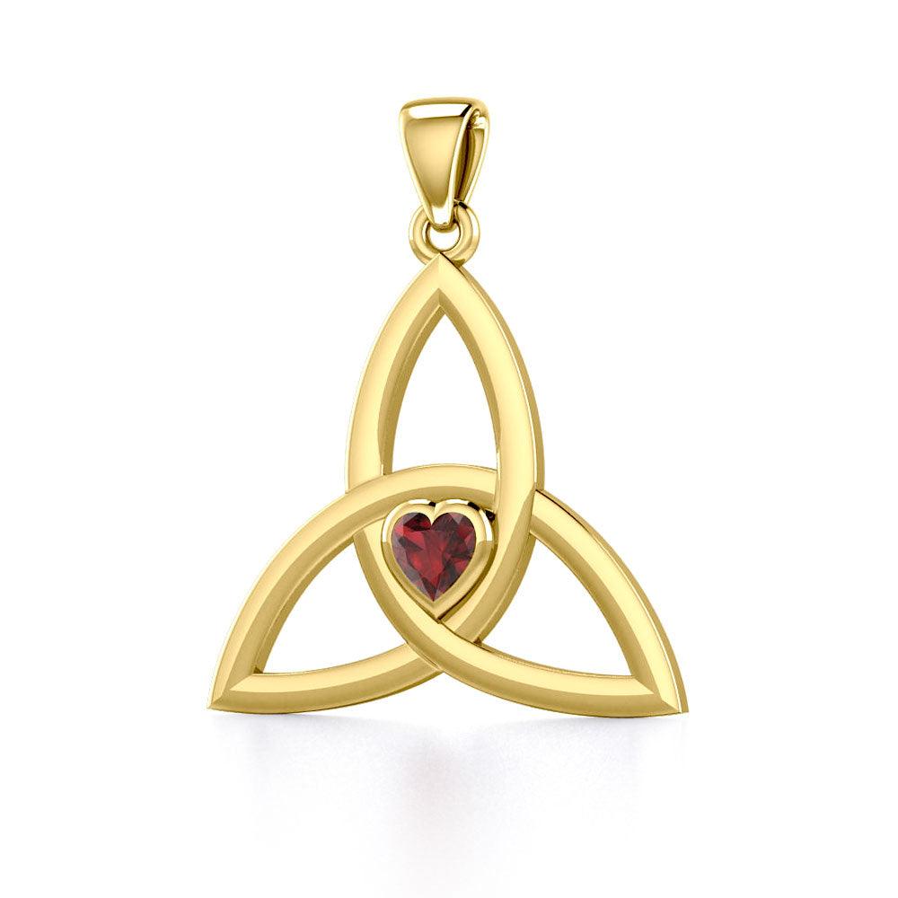 The Triquetra Heart of Eternal Unity in 14K Yellow Gold