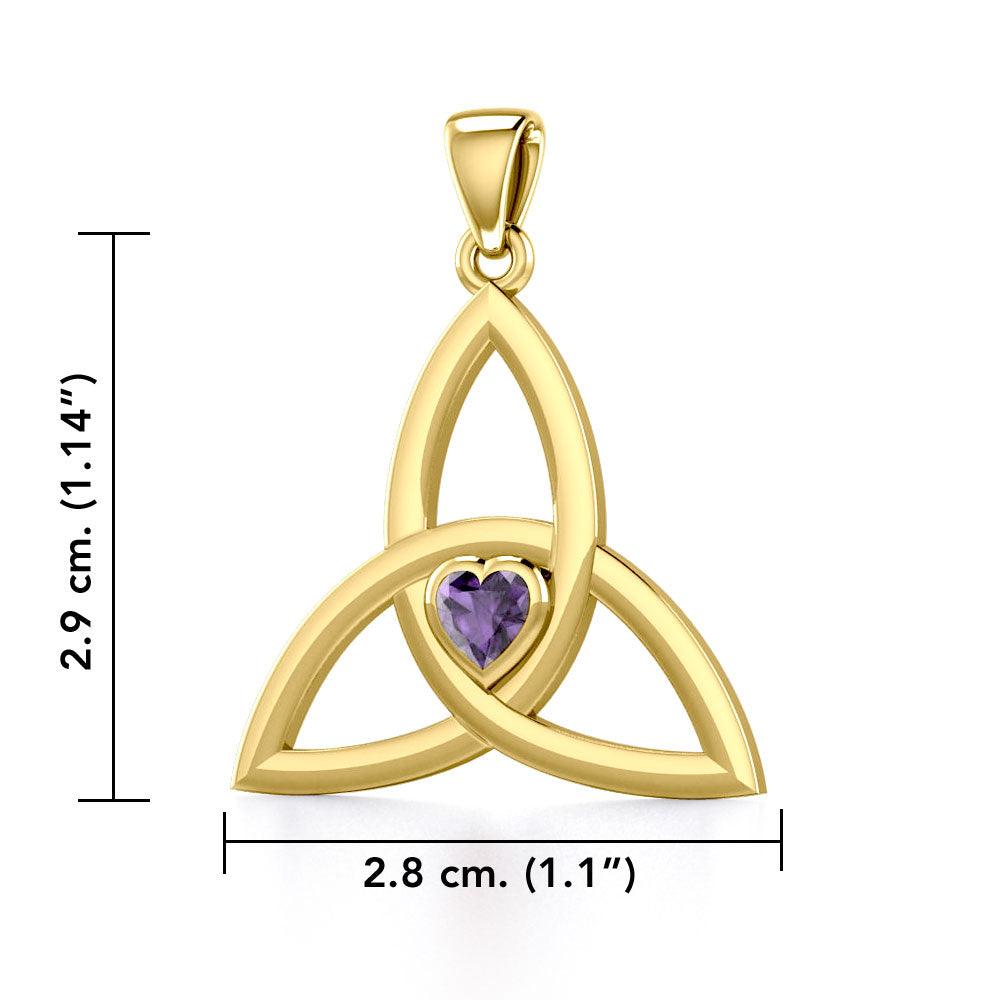 The Triquetra Heart of Eternal Unity in 14K Yellow Gold