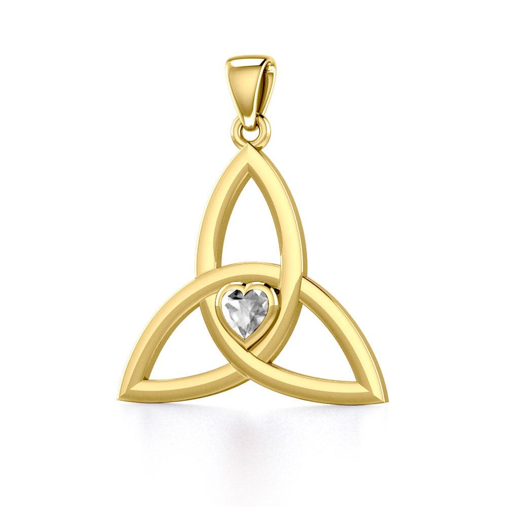 The Triquetra Heart of Eternal Unity in 14K Yellow Gold