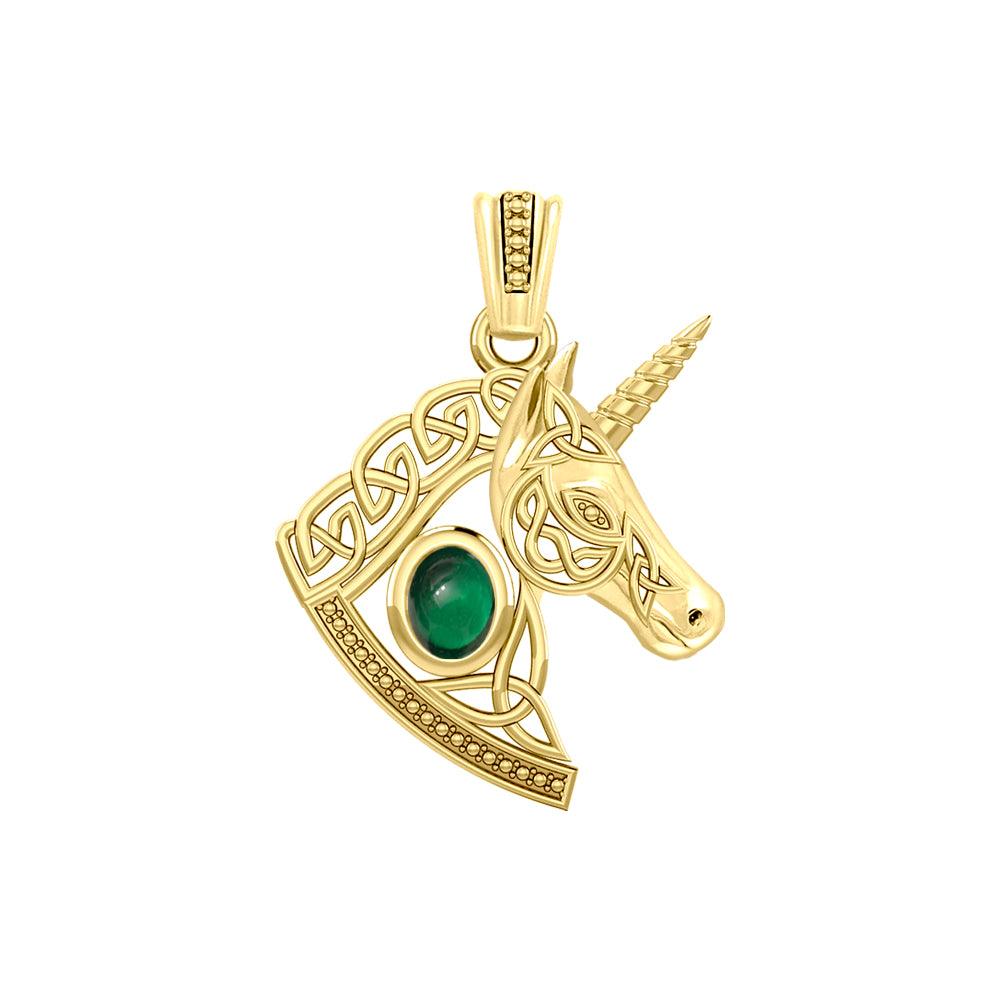The Celtic Unicorn of Golden Enchantment in Solid Yellow Gold