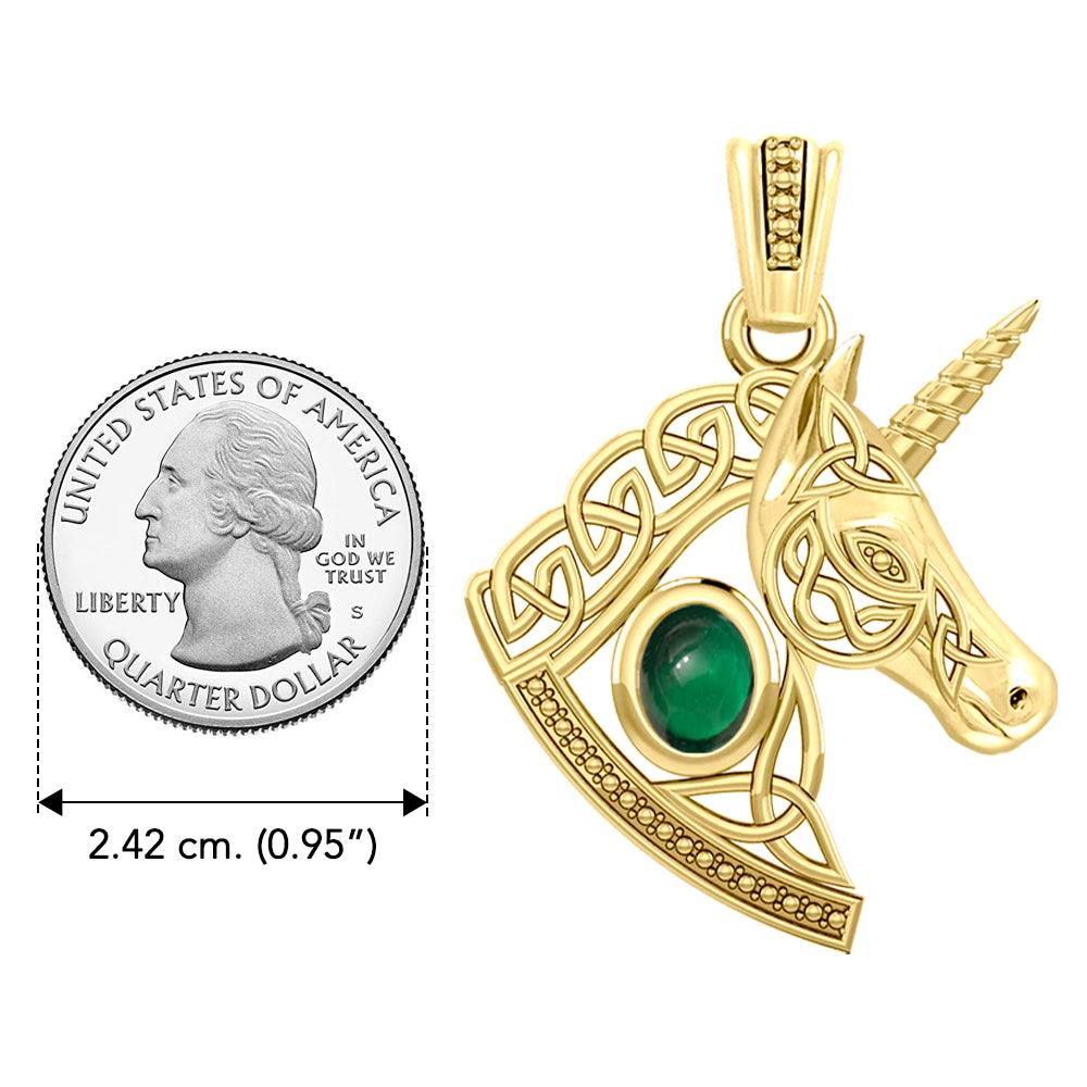 The Celtic Unicorn of Golden Enchantment in Solid Yellow Gold