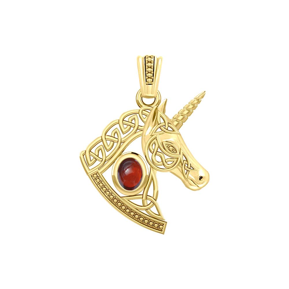 The Celtic Unicorn of Golden Enchantment in Solid Yellow Gold