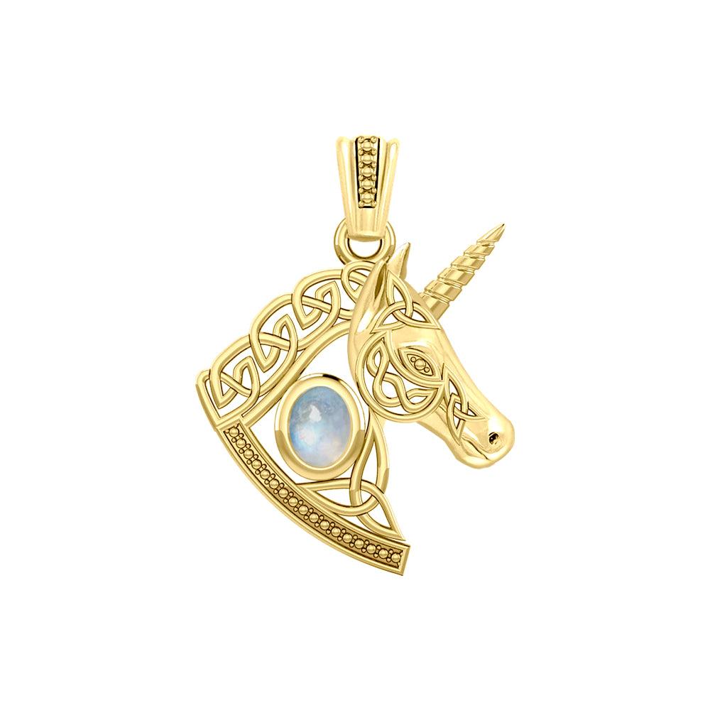 The Celtic Unicorn of Golden Enchantment in Solid Yellow Gold