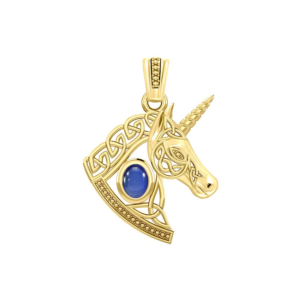 The Celtic Unicorn of Golden Enchantment in Solid Yellow Gold