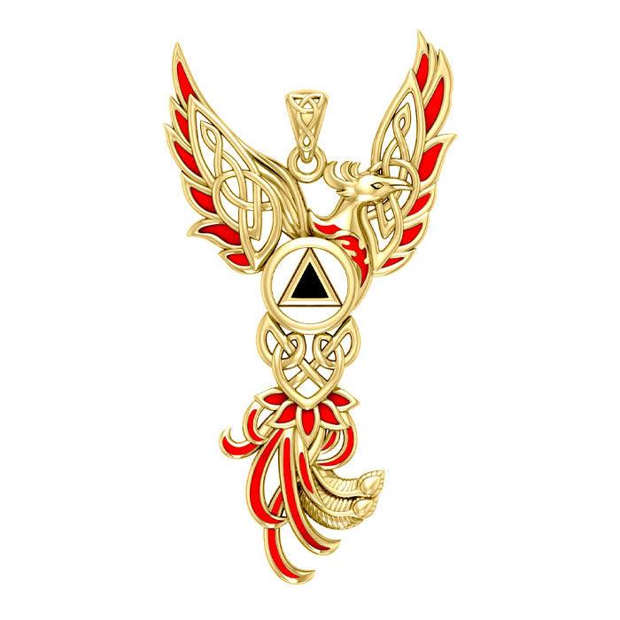 Celestial Phoenix Rebirth/Recovery Gold Pendant