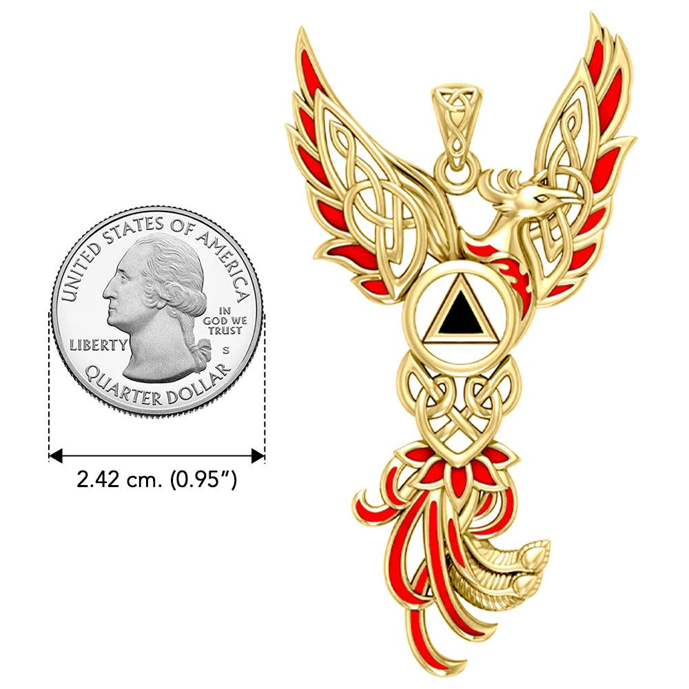 Celestial Phoenix Rebirth/Recovery Gold Pendant
