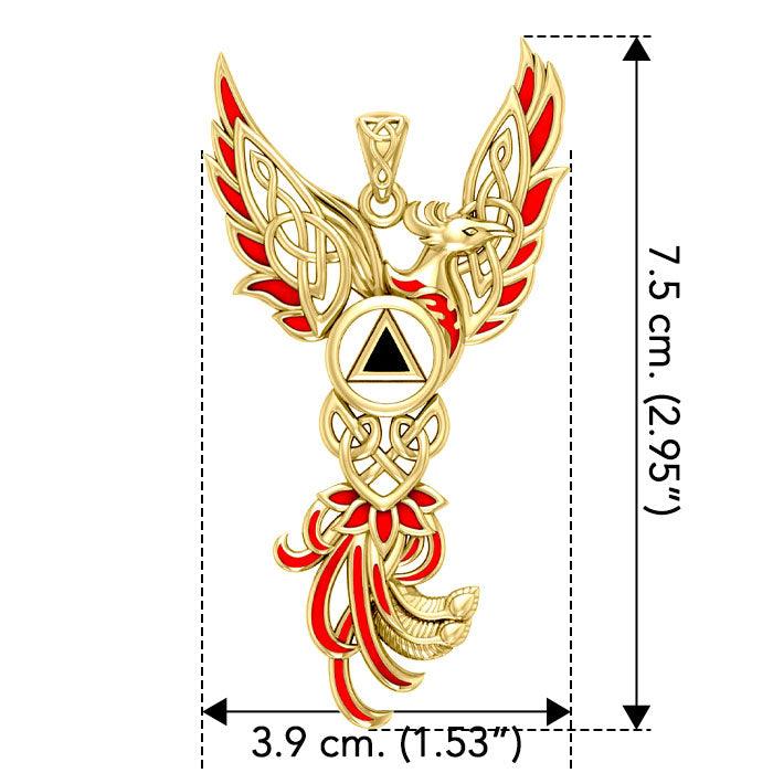 Celestial Phoenix Rebirth/Recovery Gold Pendant