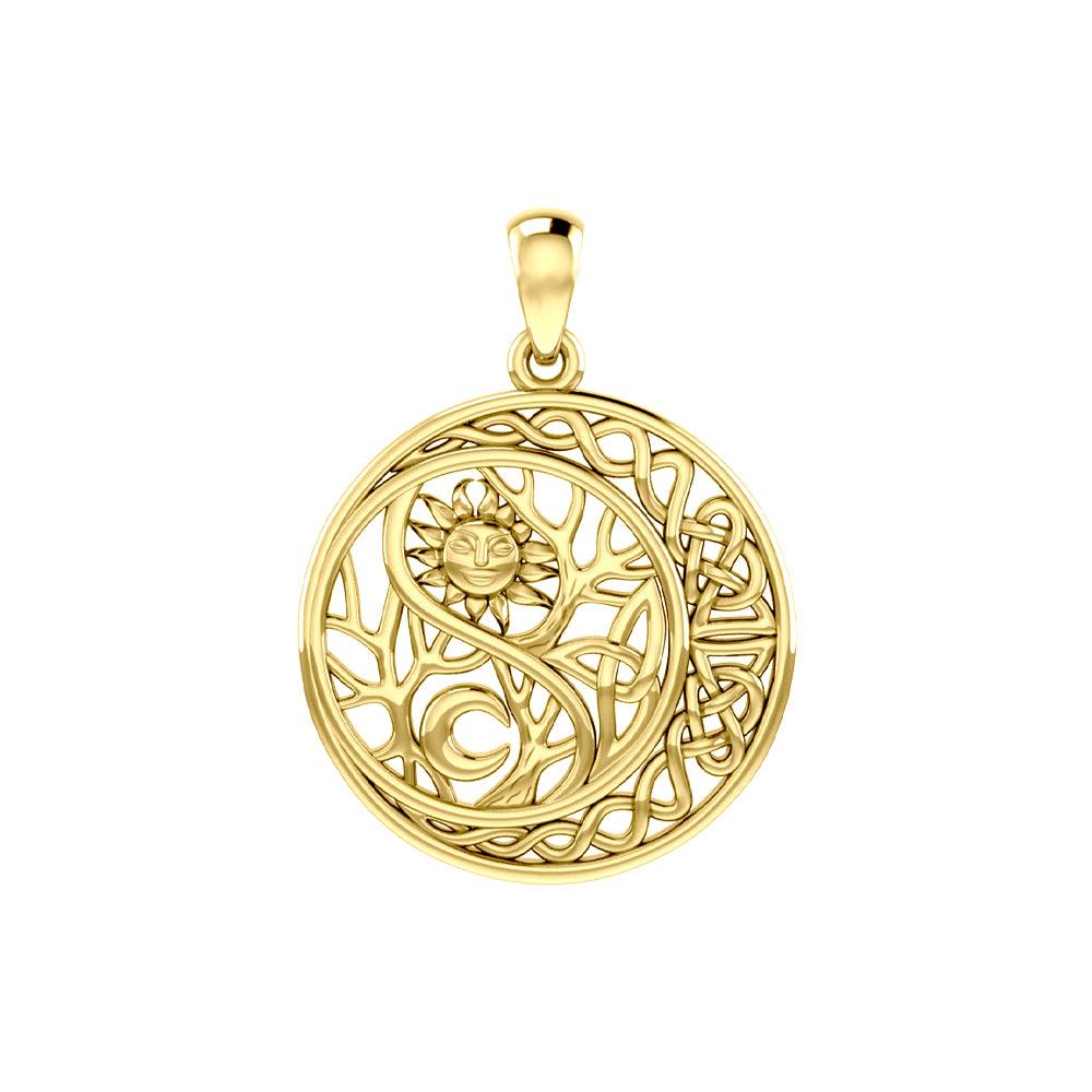 The Solar Yin Yang Tree of Life - Tree of Eternal Harmony in 14K Solid Gold