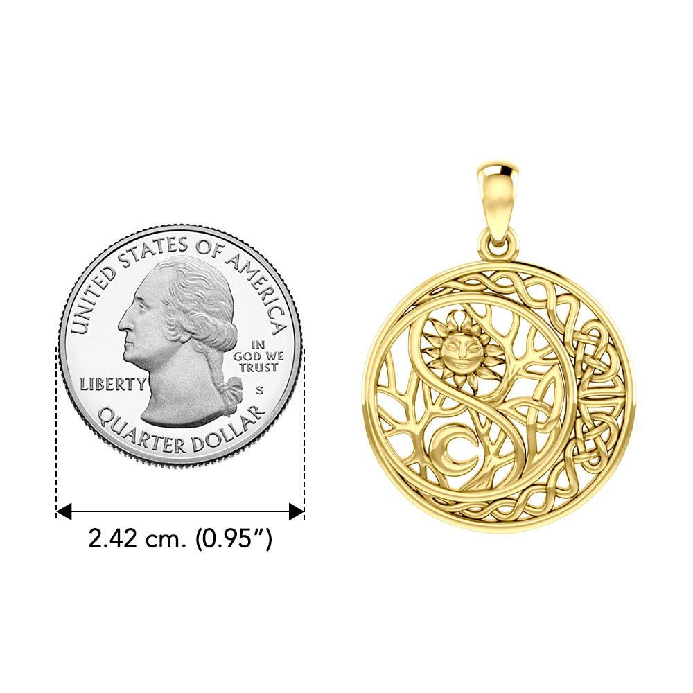 The Solar Yin Yang Tree of Life - Tree of Eternal Harmony in 14K Solid Gold