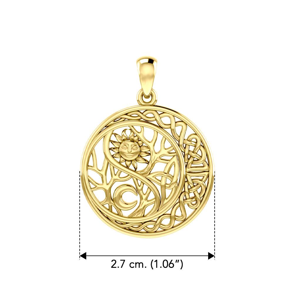 The Solar Yin Yang Tree of Life - Tree of Eternal Harmony in 14K Solid Gold