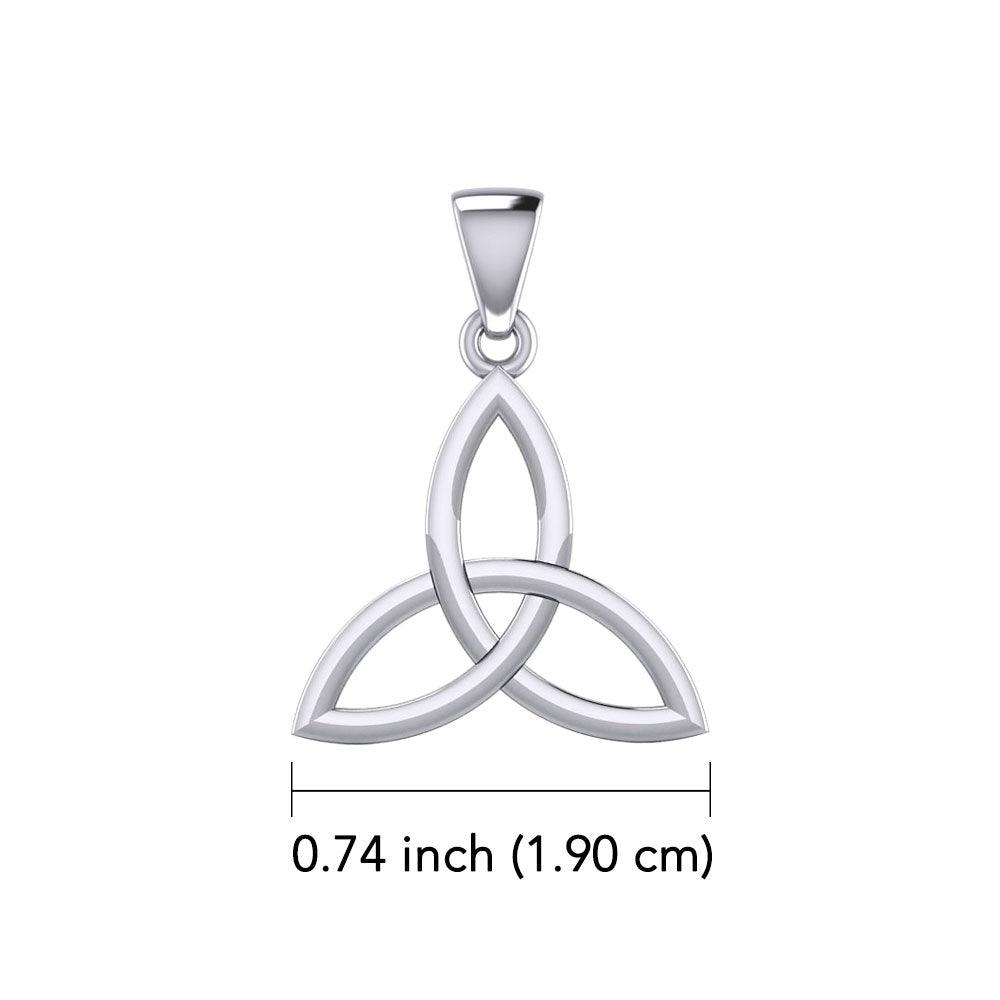 14k White Gold Celtic Triquetra Pendant - Small