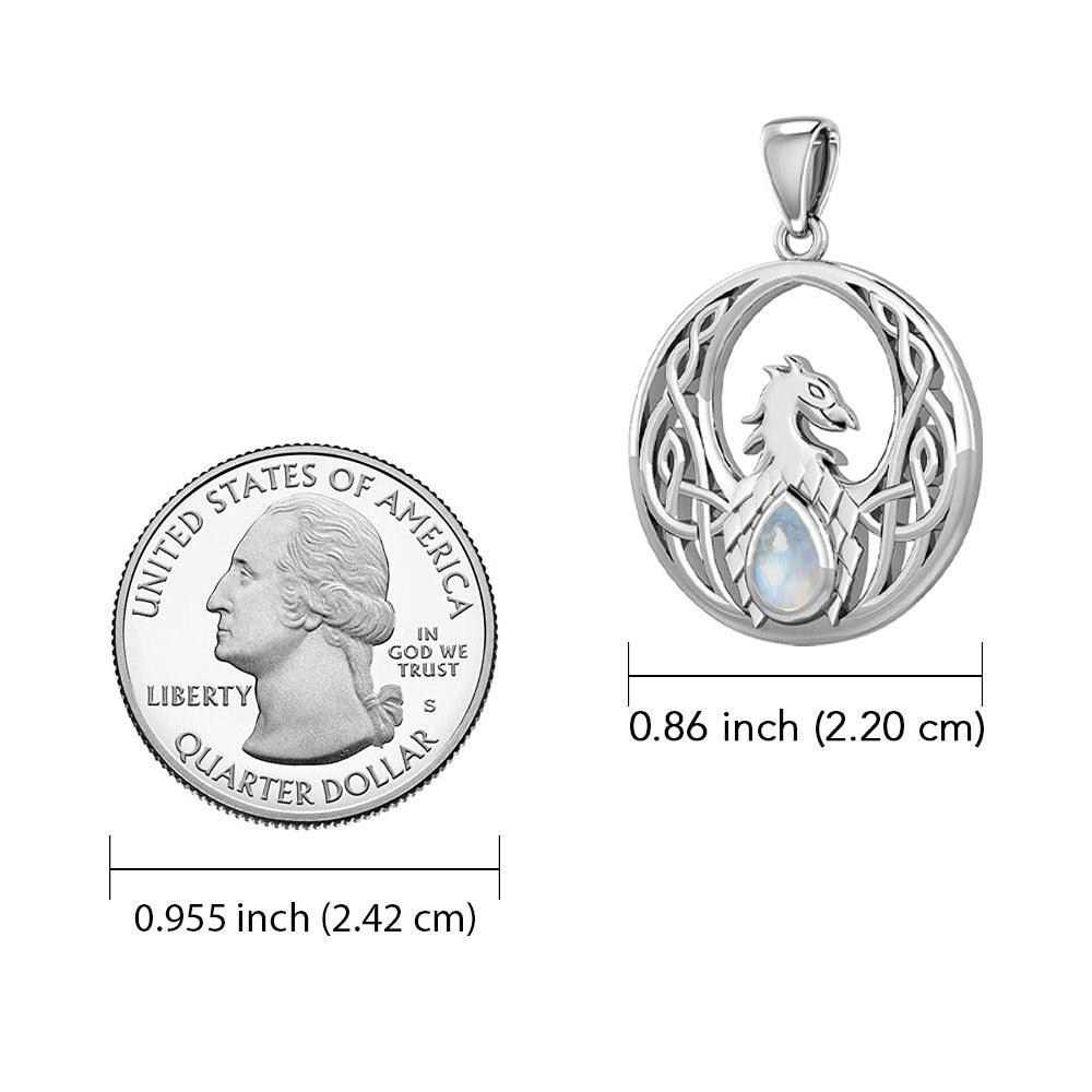 Celestial Phoenix Ascendancy - 14K White Gold Pendant