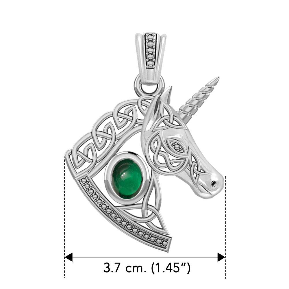 The Celtic Unicorn of Enchanted Realms in Solid White Gold 10k, 14k or 18k