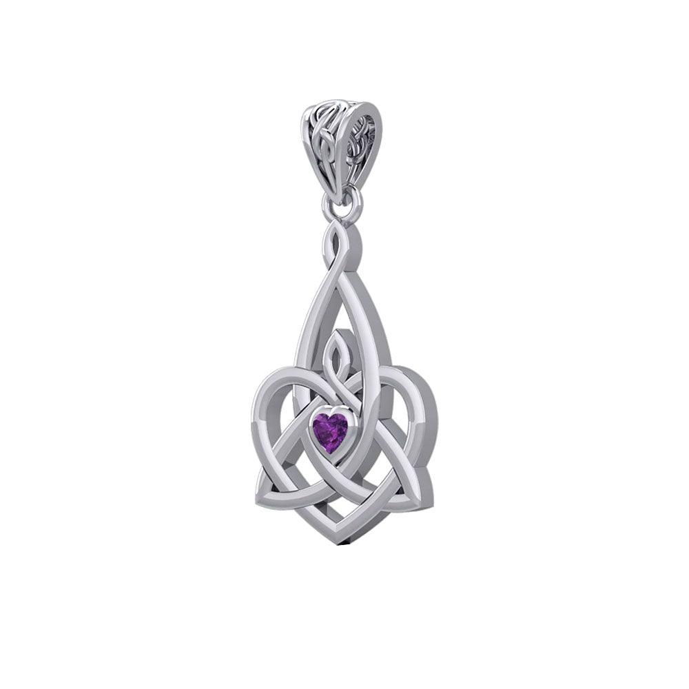 The Celtic Knot of Maternal Devotion in 14K White Gold