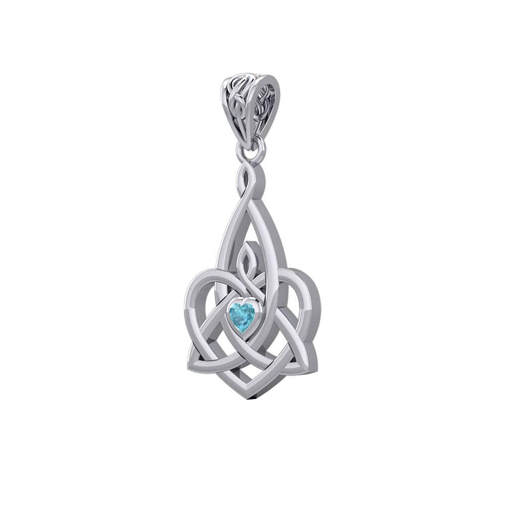 The Celtic Knot of Maternal Devotion in 14K White Gold