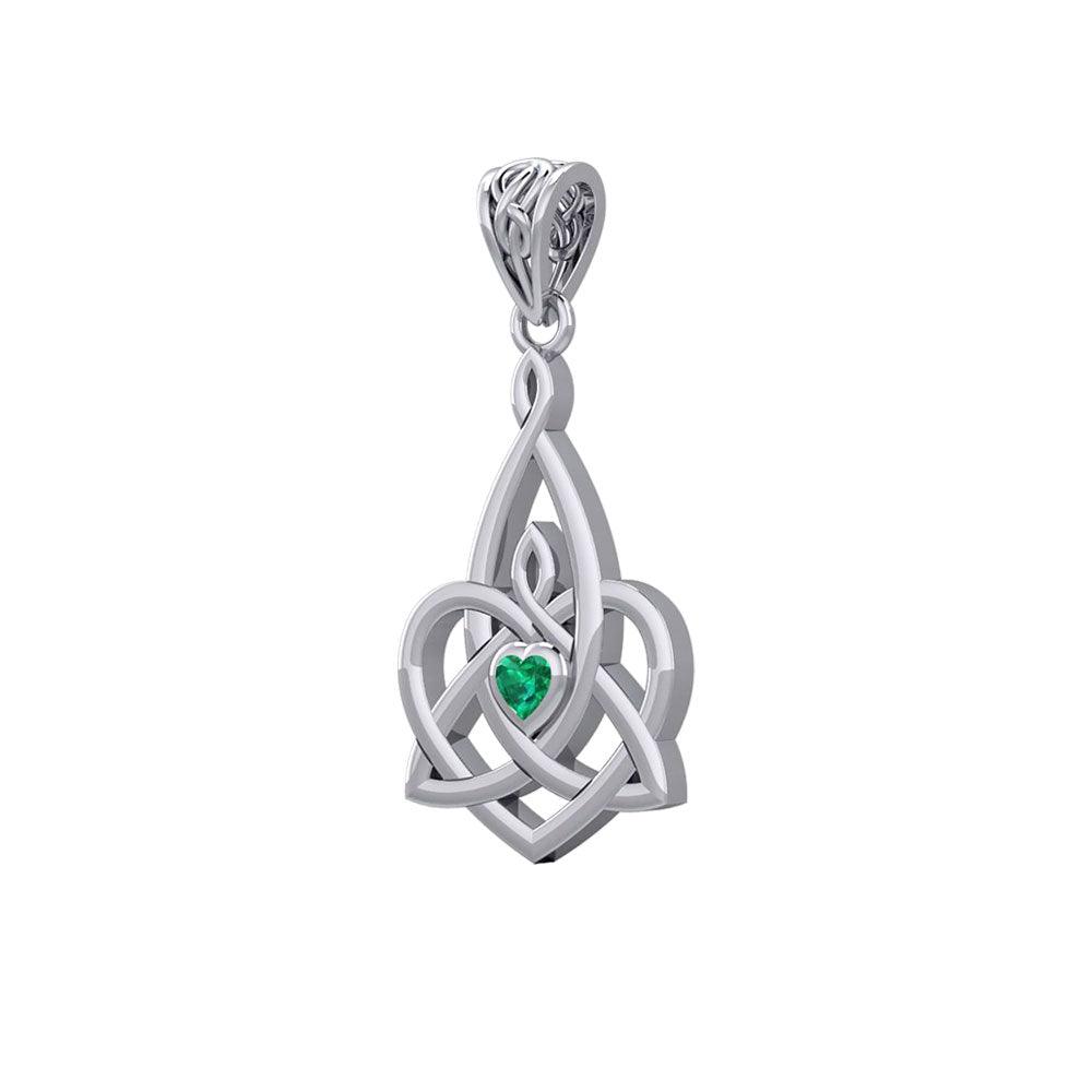 The Celtic Knot of Maternal Devotion in 14K White Gold