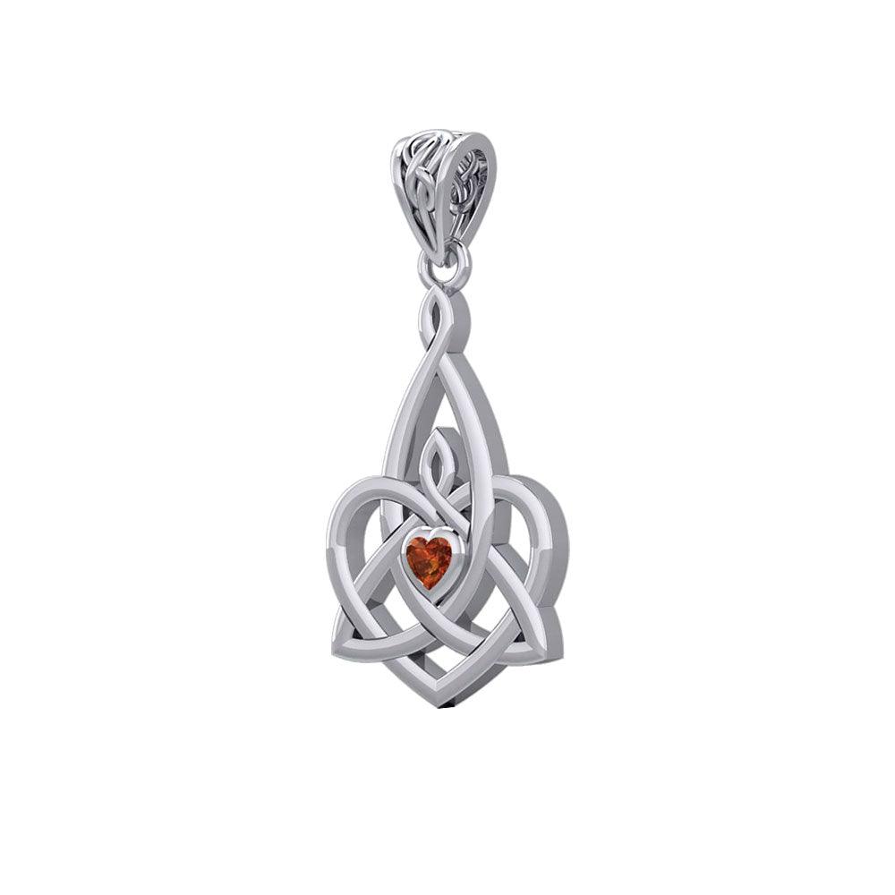 The Celtic Knot of Maternal Devotion in 14K White Gold