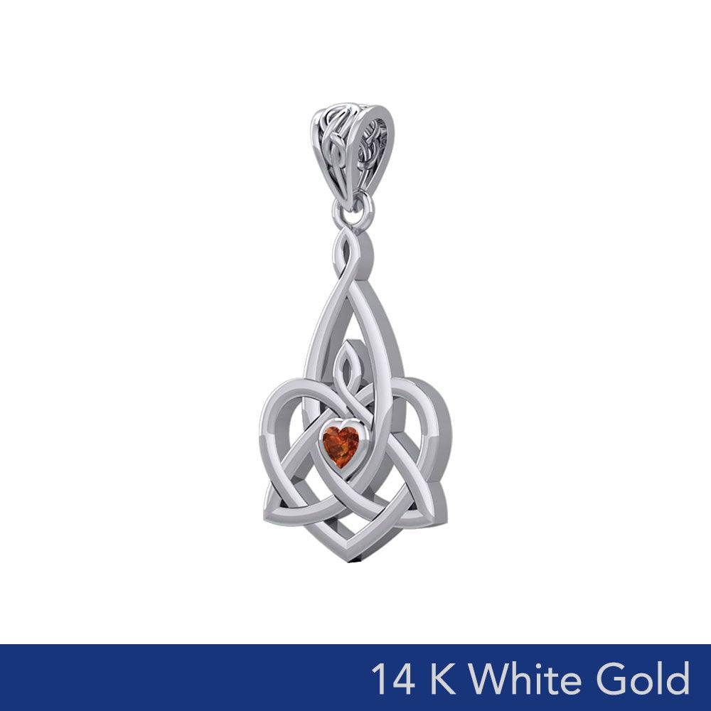 The Celtic Knot of Maternal Devotion in 14K White Gold