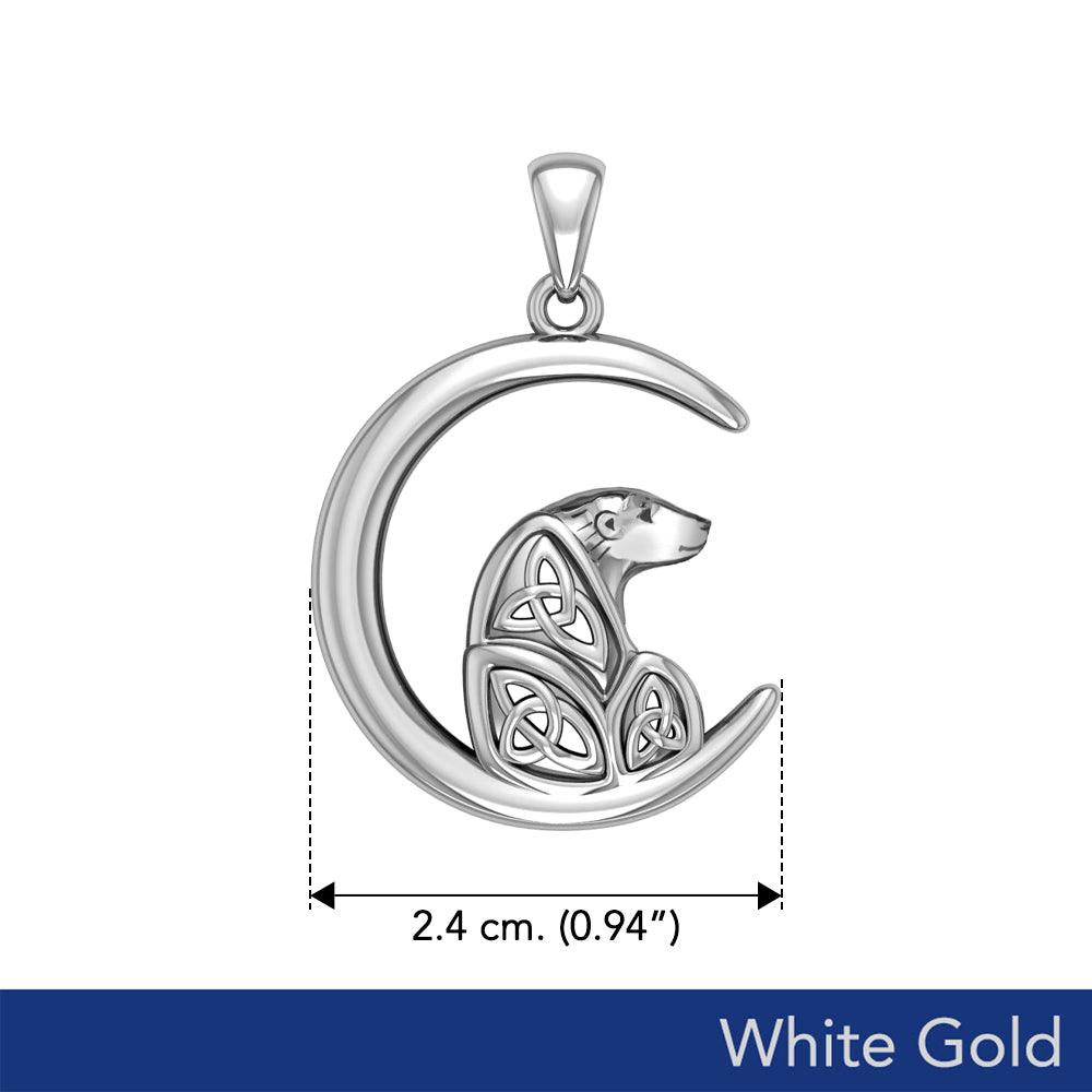 Spirit of the Arctic Polar Bear Solid White Gold Pendant