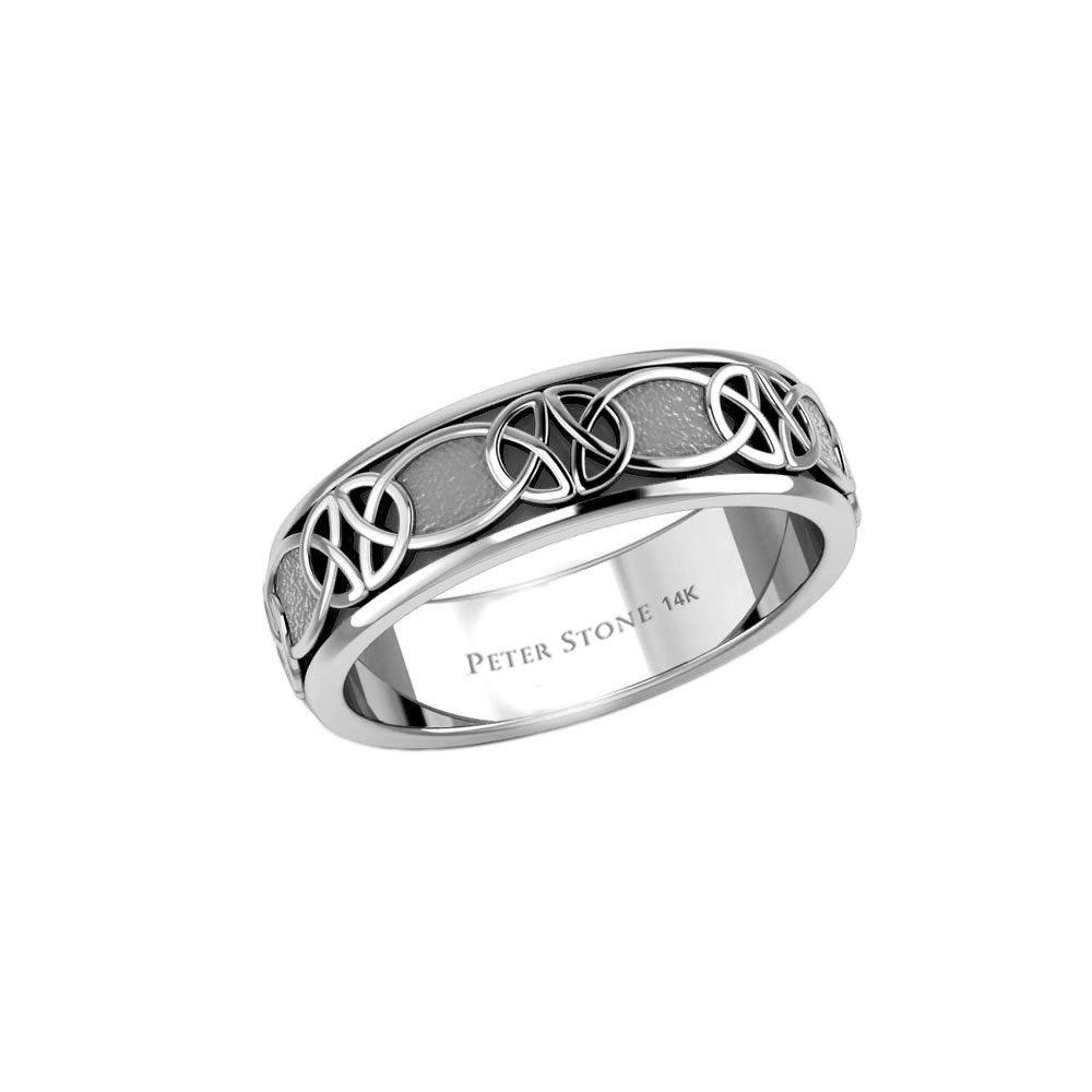 14K White Gold Celtic Knotwork Spinner Ring