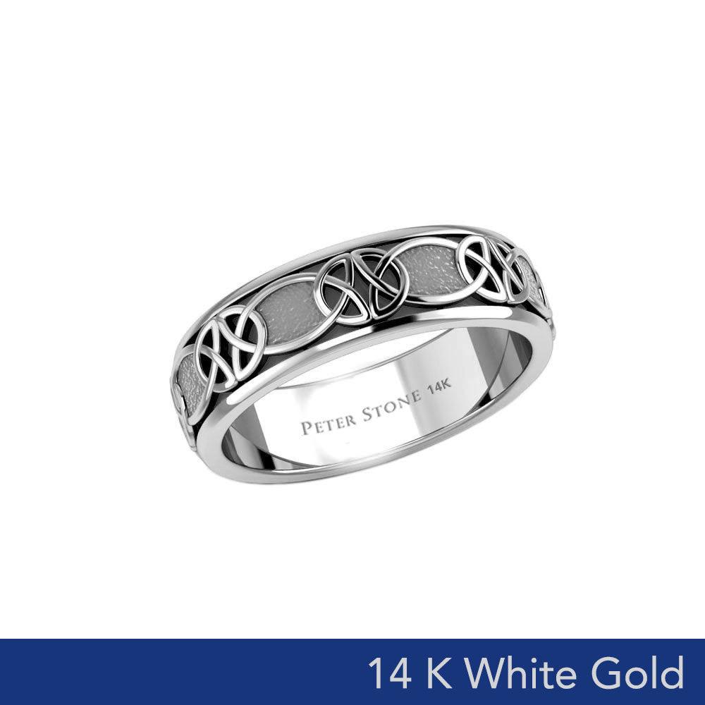 14K White Gold Celtic Knotwork Spinner Ring