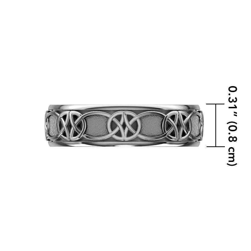 14K White Gold Celtic Knotwork Spinner Ring