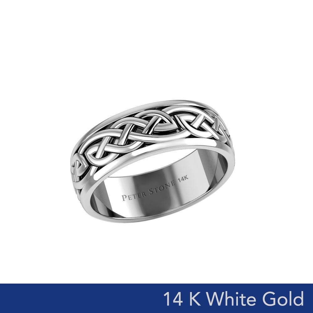 A Timeless Cycle Solid White Gold Spinner Celtic Knotwork Ring