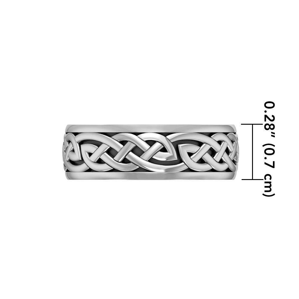 A Timeless Cycle Solid White Gold Spinner Celtic Knotwork Ring