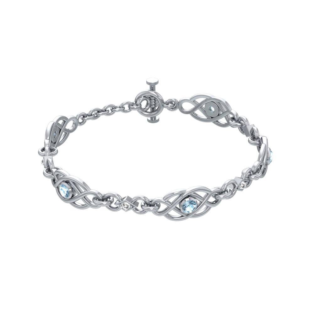 Interwoven Celtic Knot Sterling Silver Bracelet of Unity
