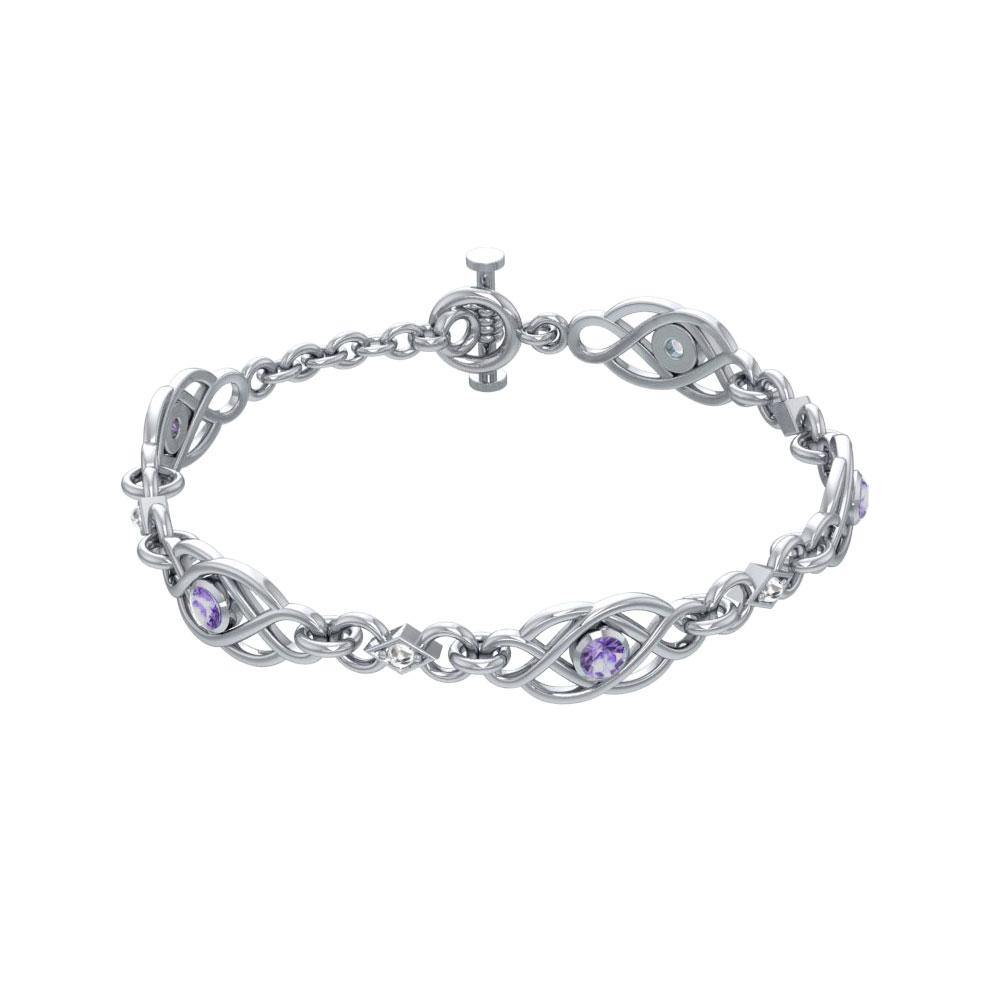 Interwoven Celtic Knot Sterling Silver Bracelet of Unity