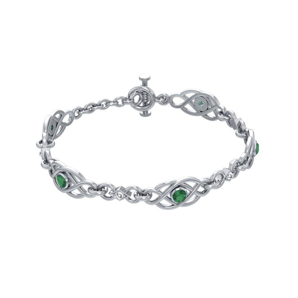 Interwoven Celtic Knot Sterling Silver Bracelet of Unity