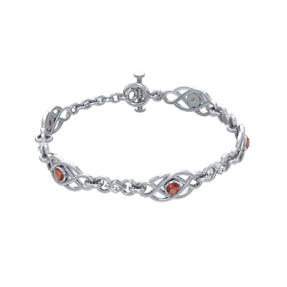 Interwoven Celtic Knot Sterling Silver Bracelet of Unity